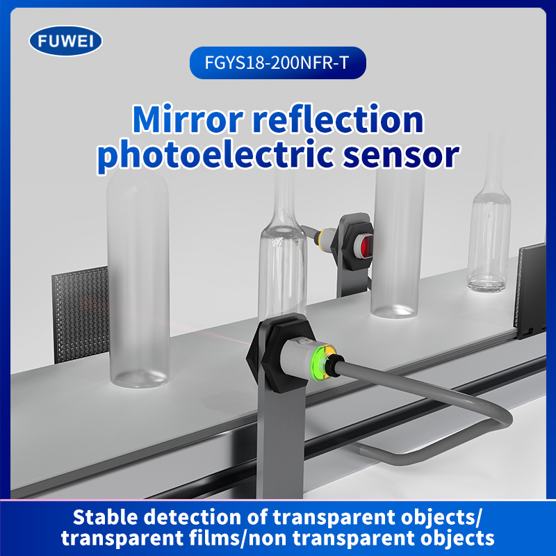 Optical Sensor Transparent Object Detection Mirror Reflection M18 2m Detection Distance Cylindrical Sensor
